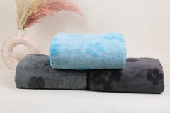 Hanker Ultra Luxury Large Size Plush Bath Towel 1500 Gsm | Blossom Super, Very Soft On Skin, Luxurious Fabric, Pure Polyamide Bath Towel (Black, Blue & Green) - 3 Pcs