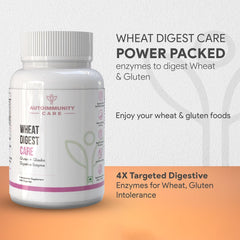 Autoimmunity Care Wheat Digest Care, Gluten + Gliadin Digestive Enzyme Supplement, For Gluten Digestion, Helps To Digest Wheat, Maida, Barley & Other Cereal Grains | 60 Veg Capsules, 100gm 0.2lbs