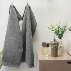 Spread Spain Resort Luxury Cotton Hand Towel 750 Gsm Maximum Softness & Absorbency, Ultra-Durable For Luxury Hotel & Spa Quality Hand Towel- Carbon (2 Piece)