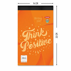 Writing Pad 14x22cm Lined Paper Wide Ruled 100 Sheets Notepads, For School, College, Pack Of 2