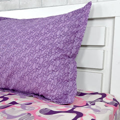 100% Pure Cotton Double Bedsheet For Queen With 2 Pillow Covers - 87 X 100 Inches, Lavender & Pink | Soft & Durable For Everyday Use & Bedroom - All Season Comfort