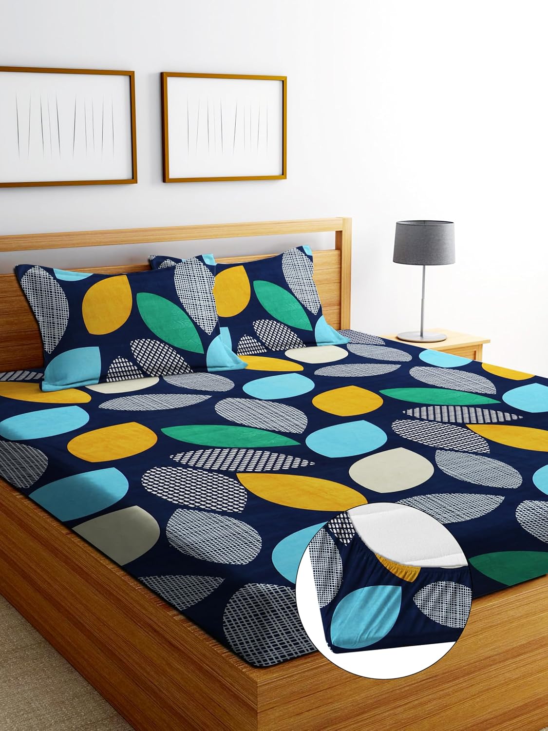 1 Bedsheet King Size 2 Matching Pillow Covers - 72 X 780 Inches, Blue | All Around Elastic Soft & Durable Bedding For Bedroom - Lightweight Perfect For All Seasons