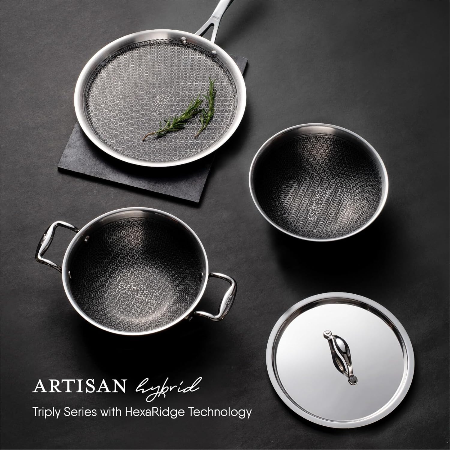 Artisan Hybrid Triply Roti Tawa | Tawa Induction Base, Non Stick Pan - Scratch Resistant 25 Cm