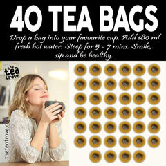 The Tea Trove Organic Peppermint Herbal Tea Bags In Resealable Pouch - 40 Pyramid Tea Bags | Environmentally Friendly Packaging - Eco Friendly, Caffeine Free