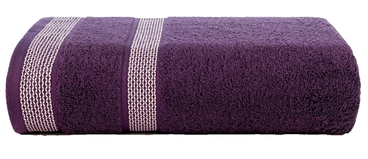 Casa Copenhagen Egyptian Cotton Solitiare 1 Pcs Large Bath Towel 500 Gsm (Dark Purple)