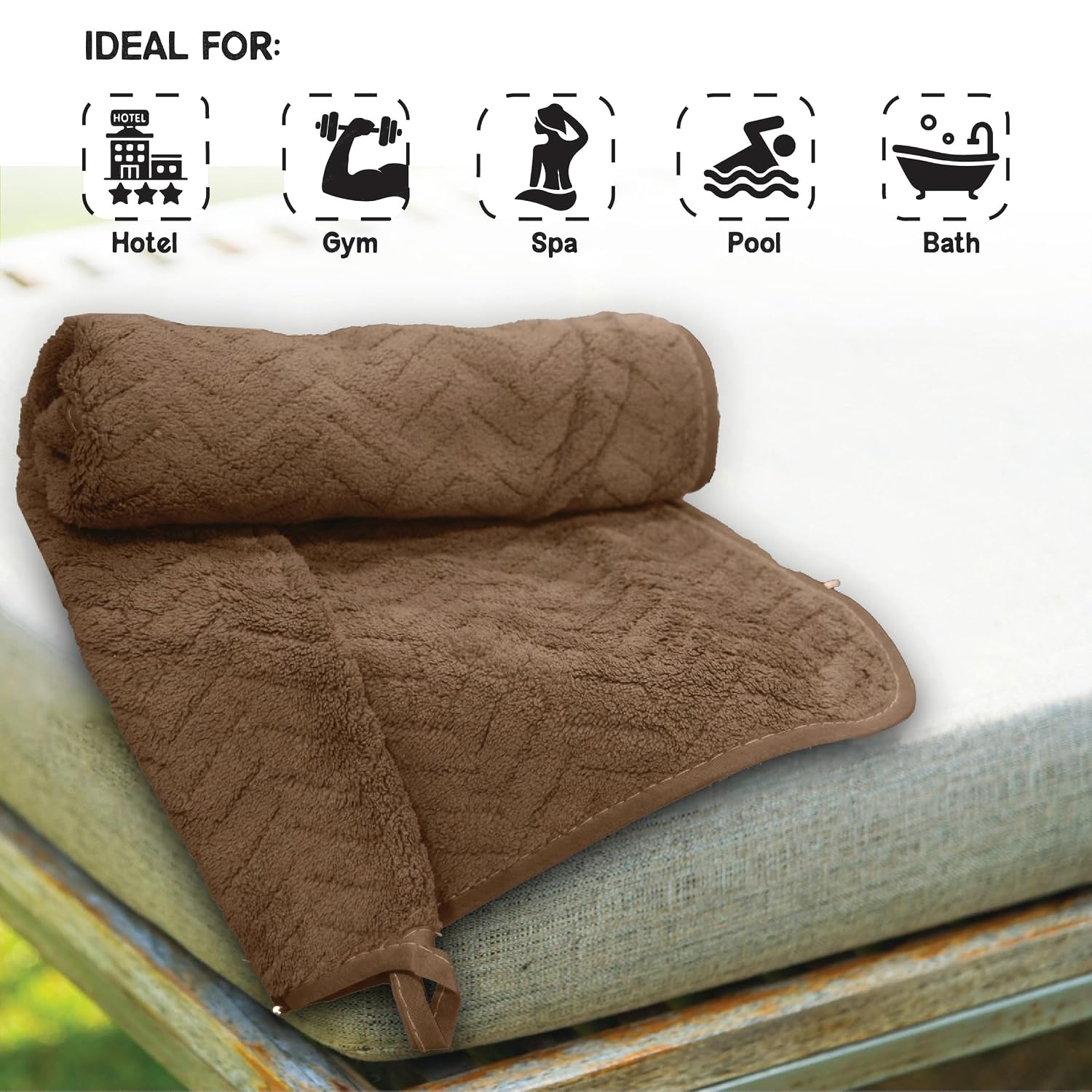 Housse Microfiber Nova Coral Fleece Bath Towel 450 Gsm | Ultra Soft Super Absorbent Towels For Gym, Yoga & Beach (Brown) - Pack Of 1