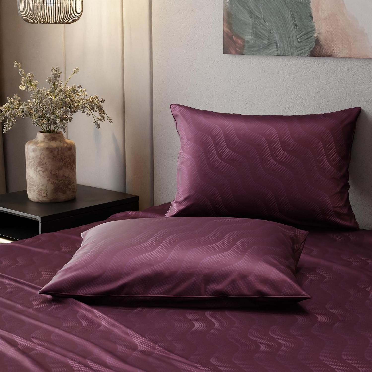 Super King Bedsheet With 2 Pillow Covers - 108 X 108 Inches, Maroon | Hypoallergenic, Breathable, Gentle On Skin & Hair, Fade & Wrinkle Resistant, Wedding Gift For Couples