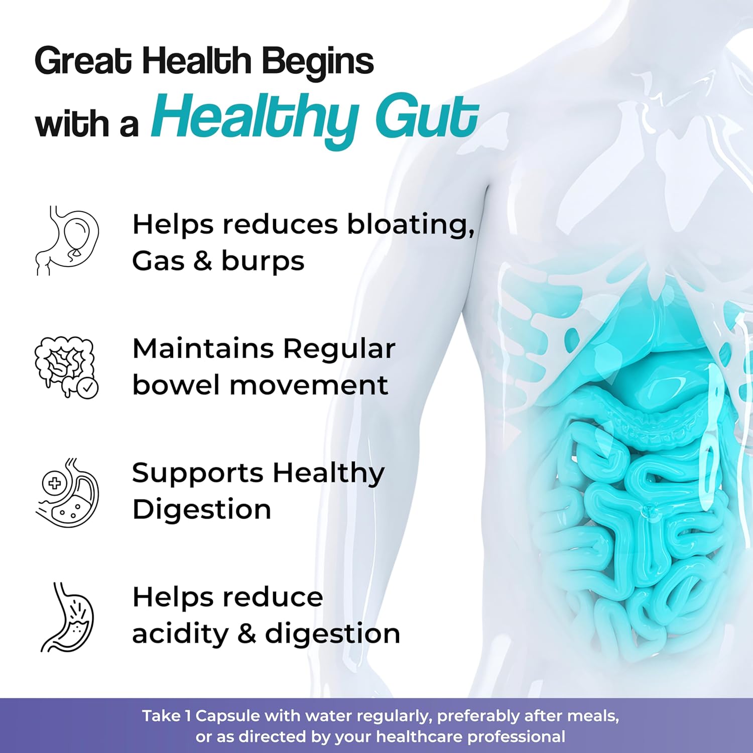 Health Veda Organics Digestive Enzyme Capsules For Better Digestive Function, Healthy Gut & Health Management, For Men & Women | 60 Veg Capsules, 100gm 0.2lbs