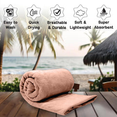 Housse Premium Microfiber Bath Towel 550 Gsm | Extra Large Quick Dry Towels Super Soft Plush | Ultra Absorbent For Home, Swimming, Sports, Travel (Tanzine)
