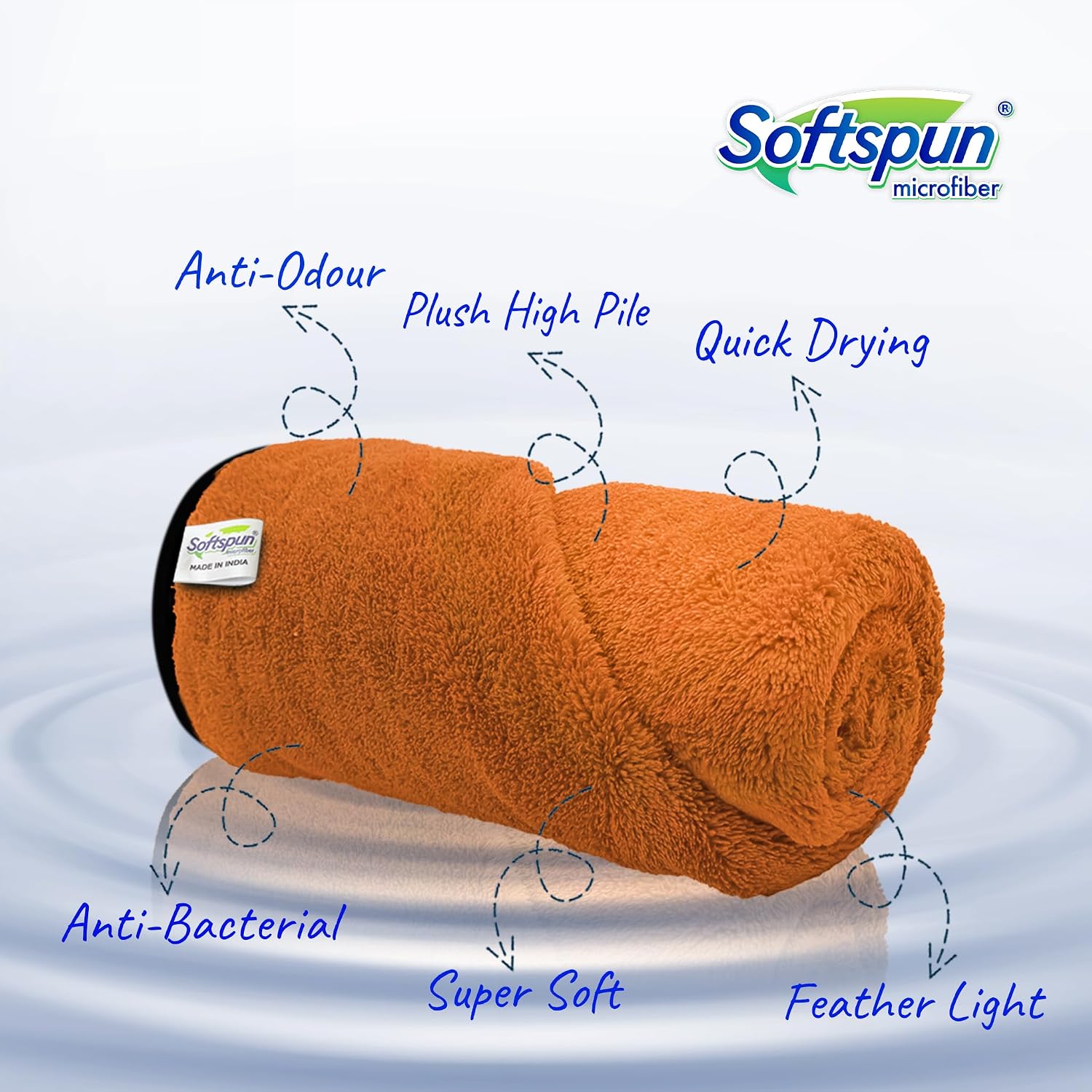 Softspun Microfiber Coral Bath Towel 221 Gsm | Ultra Absorbent Super Soft & Lightweight Quick Drying For Men & Women Daily Use Large Size Towel (Brown)