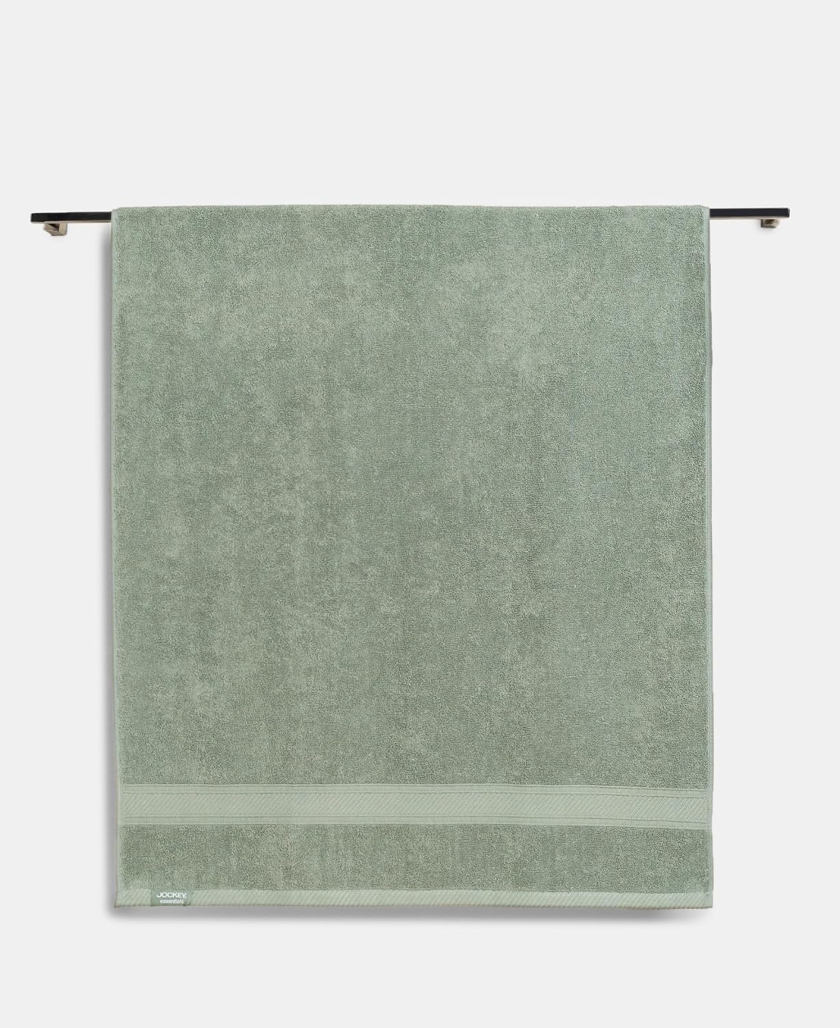 Jockey T101 Men'S Cotton Terry Ultrasoft & Durable Solid Bath Towel 590 Gsm (Sage)