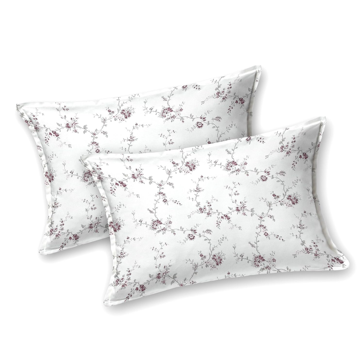 Luxury Bedsheet Queen Size With 2 Pillow Cover - 60 X 78 Inches, White & Grey | Printed All Around Elastic Fitted Bedsheet | Durable & Fade-Resistant