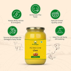 Premium A2 Desi Cow Ghee By Pranajay | Highly Nutritious & Healthy Vedic Bilona Method Desi Ghee Good For Protact Eyesight | (250ml) 8.4 Ounce | Jar Pack