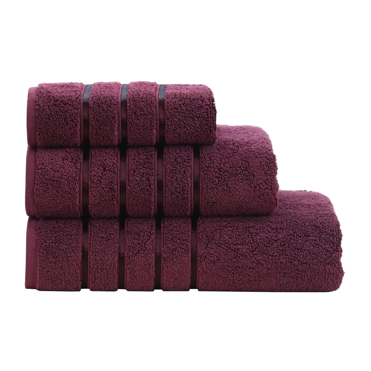 Spread Spain Roman Face, Hand & Bath Large Towel 600gsm | Super Soft & Comfortable, Extra Absorbent Cotton Towels For Face, Body & Gym- Marsala (Set Of 3)