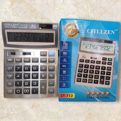 Citllzen-Electronic Calculator 12-Digit Big Display |112 Steps Check Correct - Batteries And Solar Power