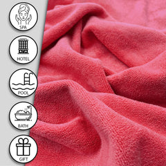 Midastra Weft Microfiber Bath Towel 500 Gsm | Extra Soft, Lint-Free, Quick-Dry & Highly Absorbent Towel (Red)
