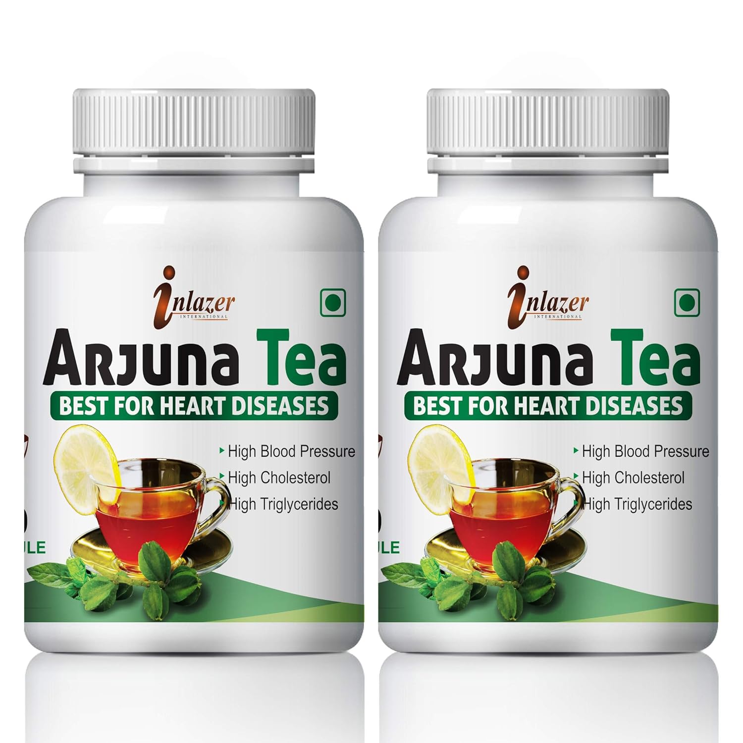Inlazer Arjuna Tea Herbal Suppliment For Arjuna Tea Herbal Suppliment For Maintain Cholesterol Level 100% Ayurvedic | 60 Capsules 100gm 2lbs Each Pack Of 2