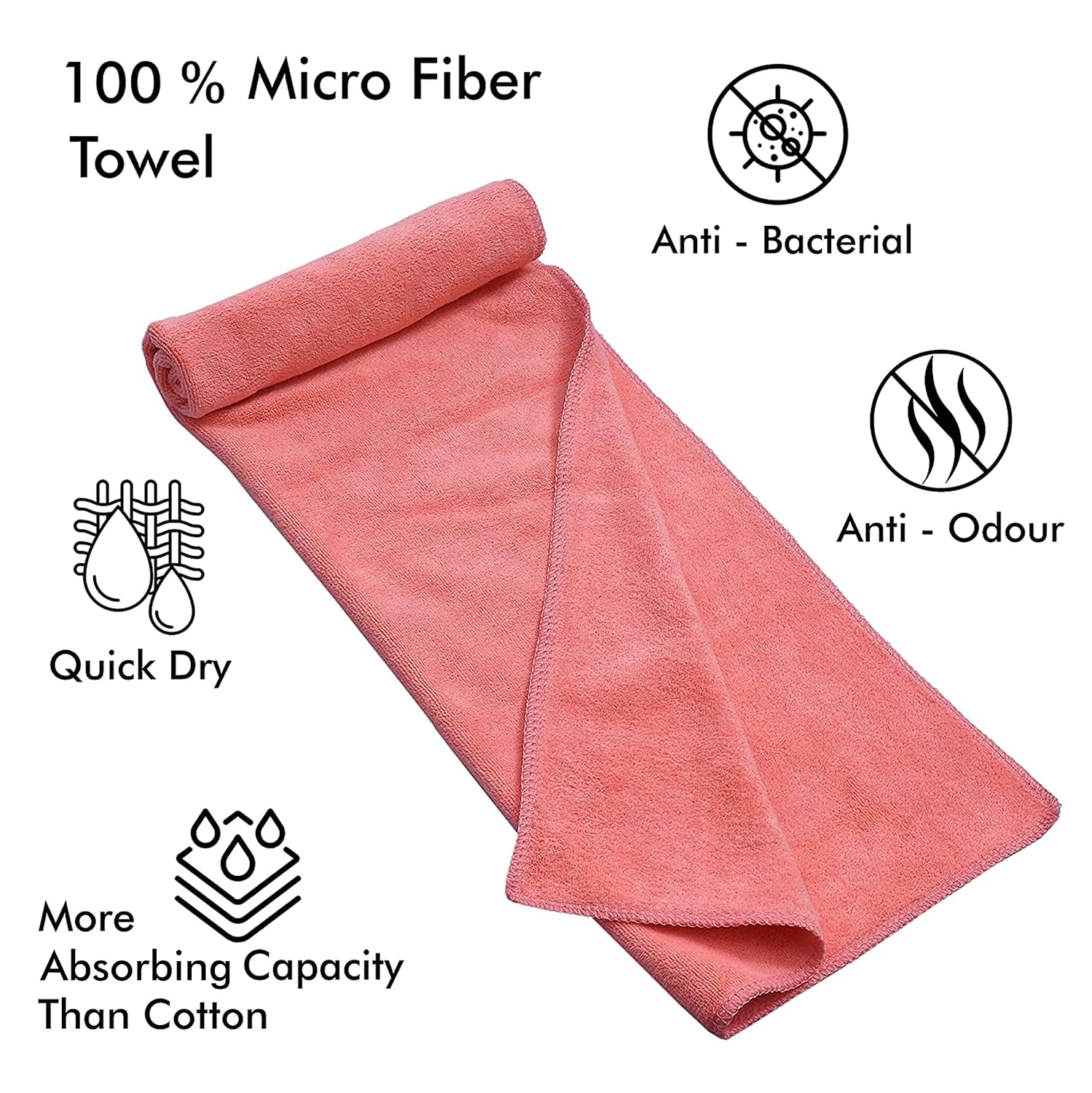 Yellow Weaves Super Soft Microfiber Hand Towels 400 Gsm | Gym & Workout Towels Set Of 3 (Multicolour)