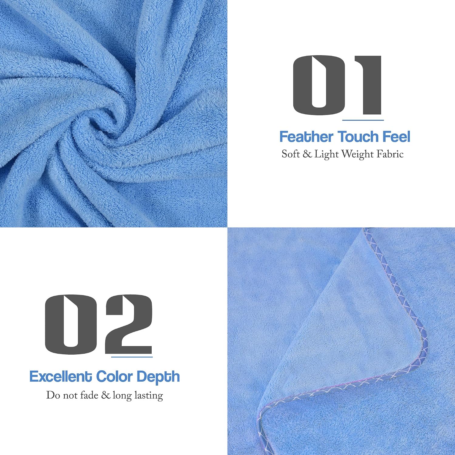 Urbanleaf Premium Microfiber Kids Bath Towels 300 Gsm | Quick Drying Towels For Unisex Kids Cartoon Print Baby Towel For Boys & Girls (Blue) 250tc
