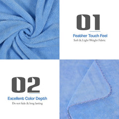 Urbanleaf Premium Microfiber Kids Bath Towels 300 Gsm | Quick Drying Towels For Unisex Kids Cartoon Print Baby Towel For Boys & Girls (Blue) 250tc