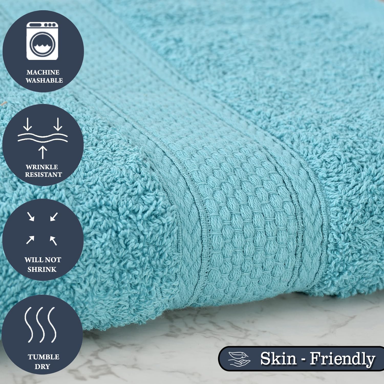 Fresh From Loom Luxury Edition Egyptian 100% Pure Cotton Bath Towel 600 Gsm | High Water Heavy Soft Dual Stitched Bath Towel (Turquoise Blue)