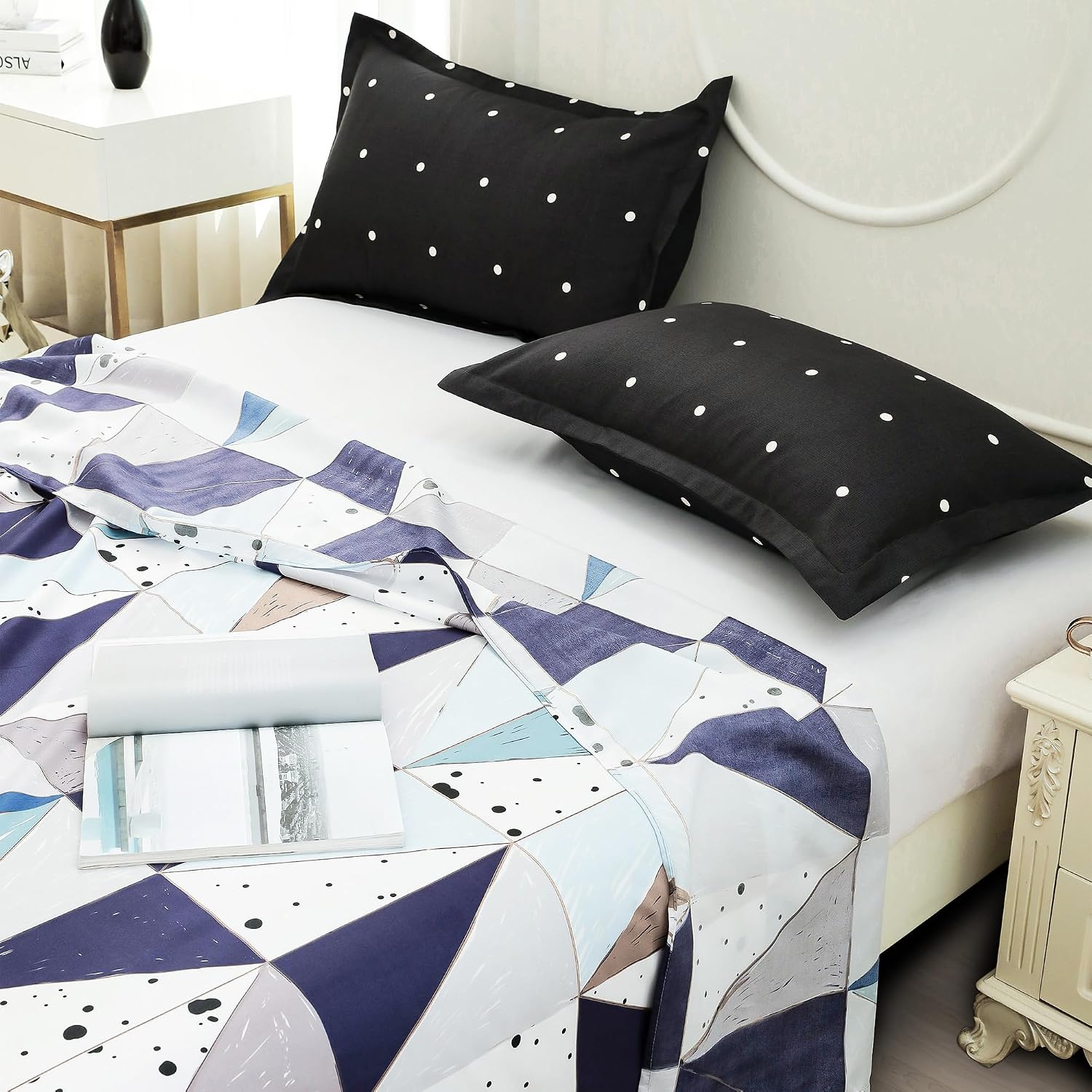 Bedsheets For Double Bed With 2 Pillow Cover - 92 X 98 Inches, Multicolor | Satin Finish Microfiber Queen Size Bedsheet | Skin Friendly & Breathable Fabric
