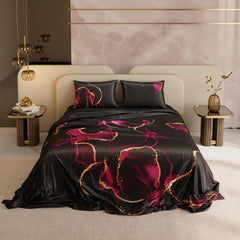 King Size Bedsheet With 2 Pillow Covers - 90 X 100 Inches, Black | Breathable & All-Season | Skin & Hair, Fade & Wrinkle Resistant