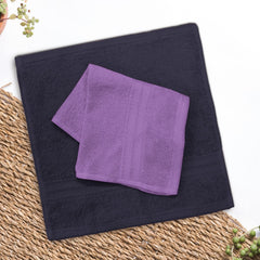 Sassoon Anatolia 12 Piece Cotton Face Towel 500 Gsm (Denim & Grape)
