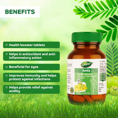 Dabur Amla Tablets Health Booster Rich In Antioxidants Provides Protection Against Infections | 60 + 20 Tablets Free , 100gm 0.2lbs Each Pack Of 2