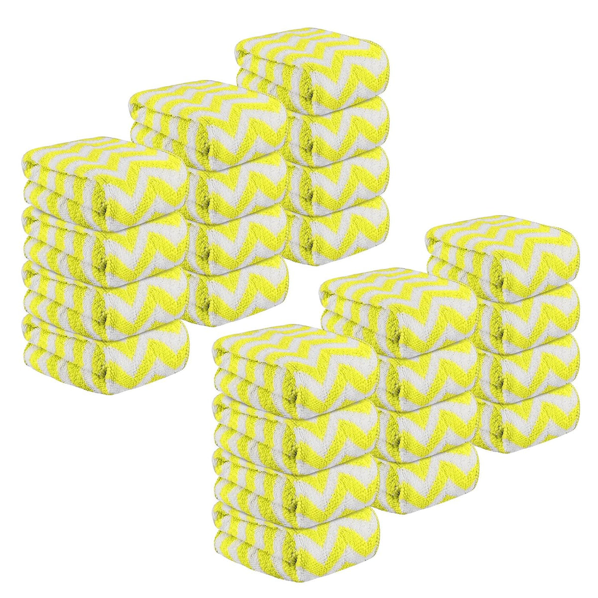 Kuber Industries Super Absorbent & Reusable Microfibre Face Towel 1800 Gsm (Plain Royal Yellow) - Pack Of 24