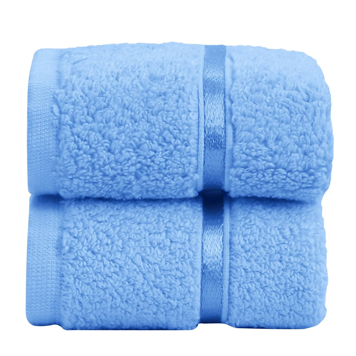 Spread Spain 100% Cotton Face Towel 600 Gsm | Roman Face Towel Super Absorbent, Soft & Quick Dry Towels For Gym, Sports, Travel, Suitable For Acne Prone Skin (Blue) -Set Of 2