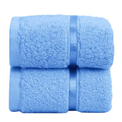 Spread Spain 100% Cotton Face Towel 600 Gsm | Roman Face Towel Super Absorbent, Soft & Quick Dry Towels For Gym, Sports, Travel, Suitable For Acne Prone Skin (Blue) -Set Of 2