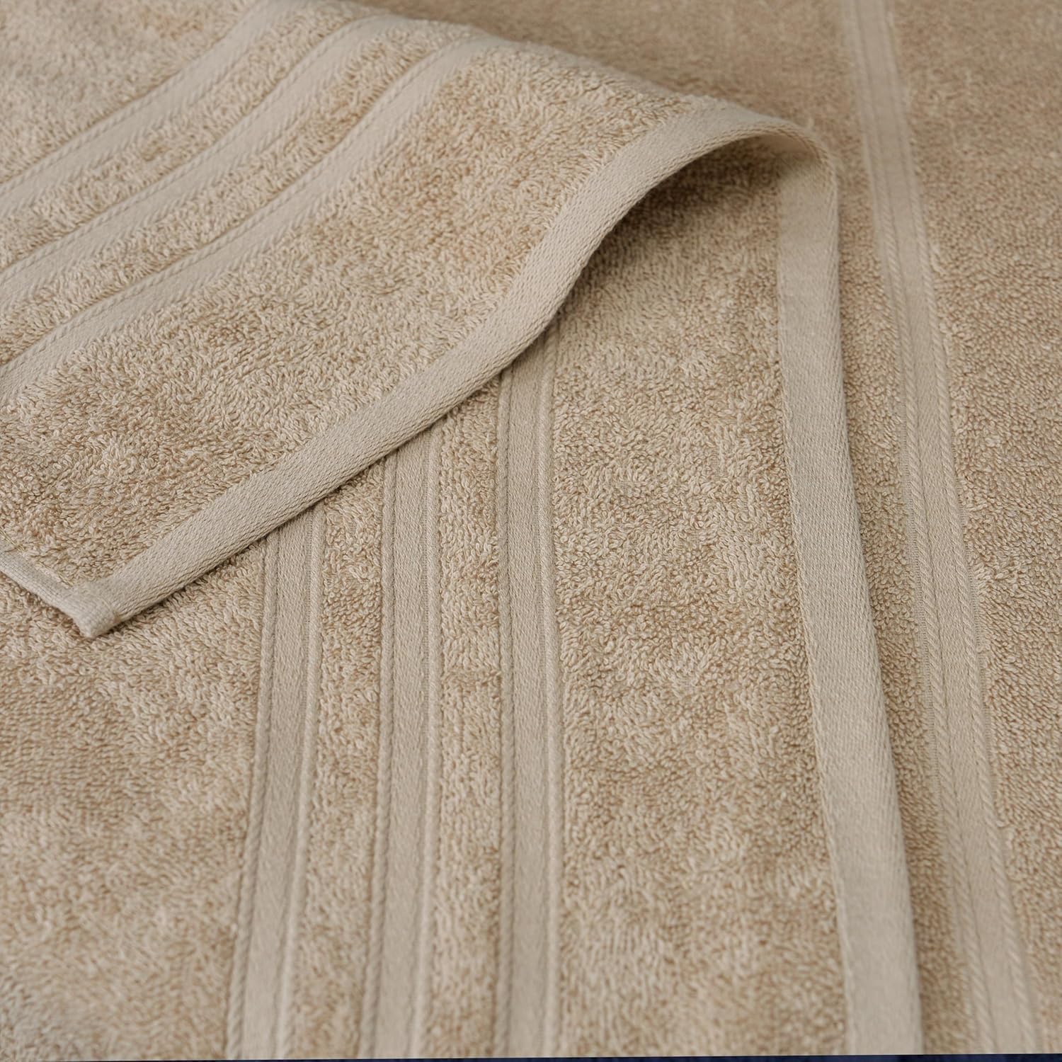 Tiqh 100% Cotton Thick & Plush Luxury Hand Towel 800 Gsm | Gym & Workout Hand Towel (Beige)- Set Of 4