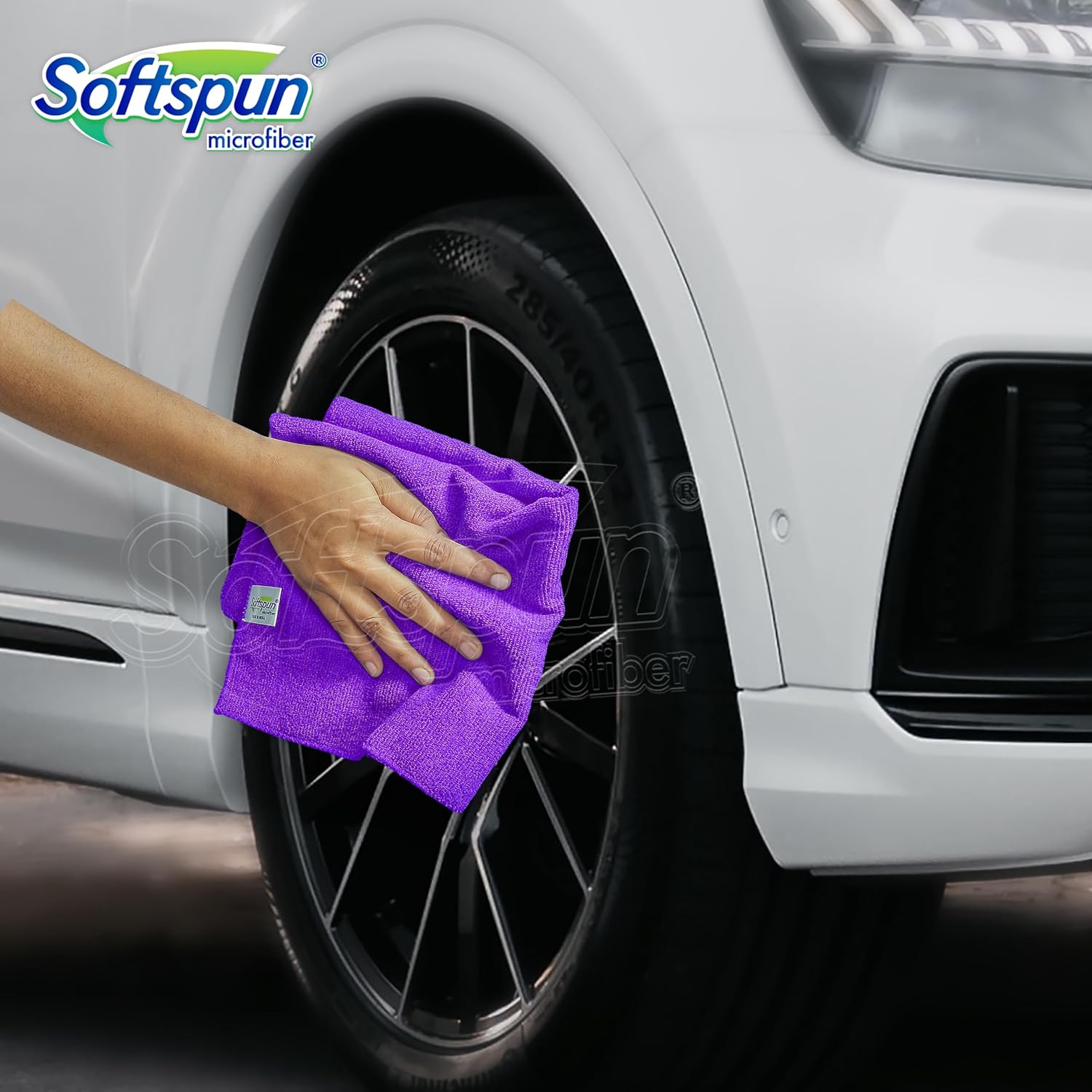 Softspun Microfiber Cloth 340 Gsm | Thick Lint & Streak-Free Multipurpose Cloths Automotive Microfibre Towels (10 Pcs) | Multicolor