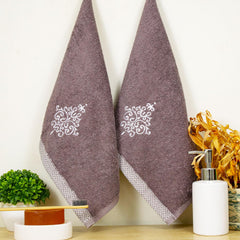 Rangoli 100% Bamboo 2 Bath & 2 Hand Towels 850 Gsm | Large Size Ultra Soft, Quick-Absorbent & Eco-Friendly Towels - Ash Brown