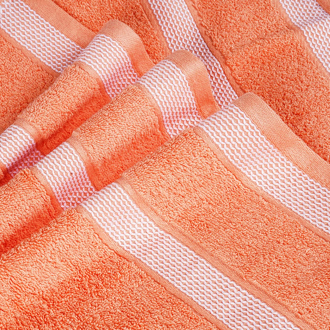 Casa Copenhagen Egyptian Cotton Exotic Hand Towel 400 Gsm (S Malibu Peach)- 2 Pcs