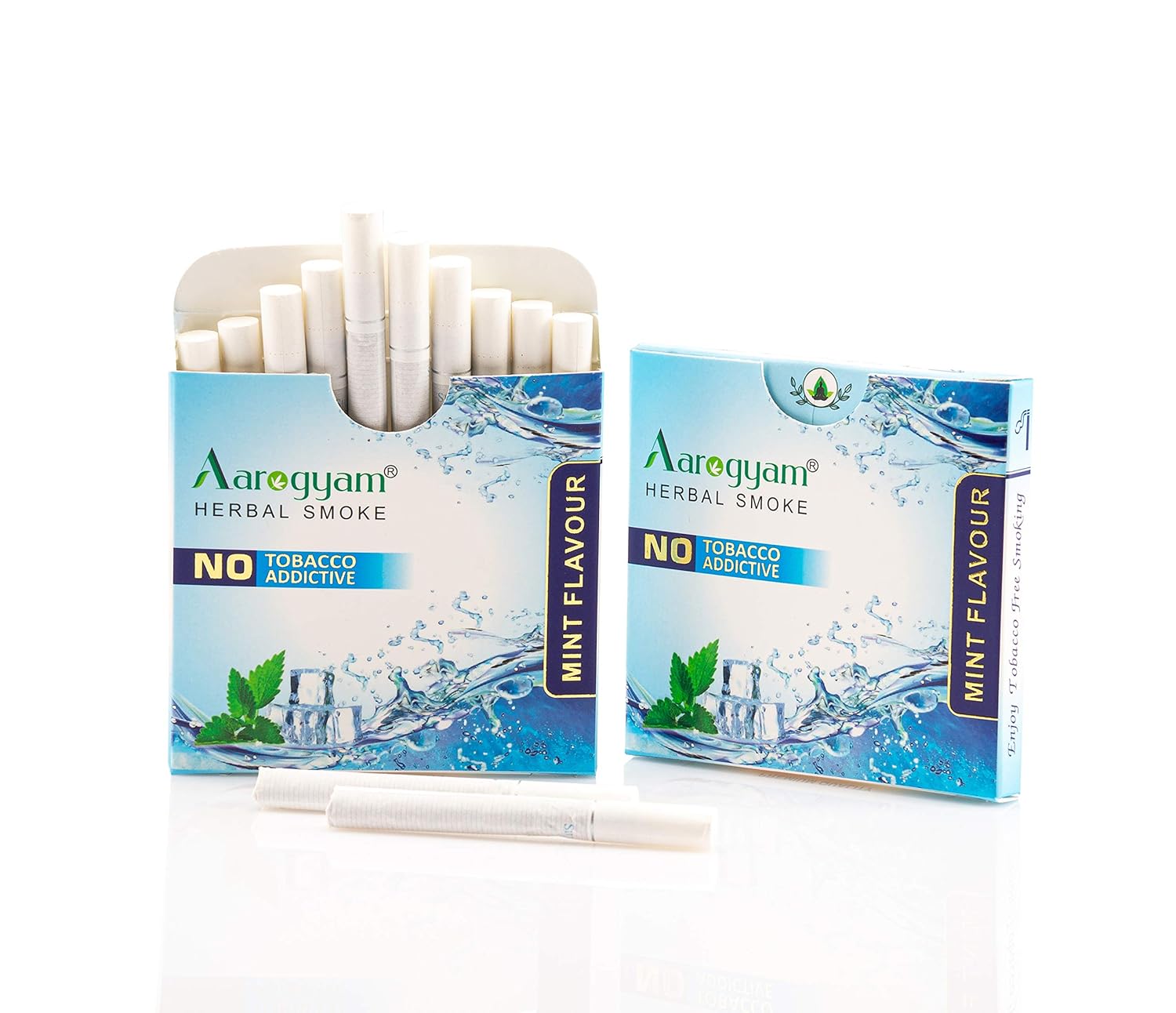 Aarogyam Herbals Tobacco & Nicotine Free Herbal Flavored Cigarette For Relieve Stress & Mood Enhance Product - Strawberry, Blueberry, Mint Flavour - Pack Of 3 30 Sticks