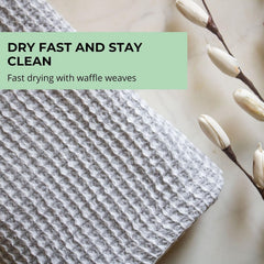 Hamelin The Ezra Waffle Hand Towel 400 Gsm | Pure Cotton Lightweight Anti Microbial & Water Absorbent | Softer Touch Quick Drying Towels (Pewter Grey)- Pack Of 2