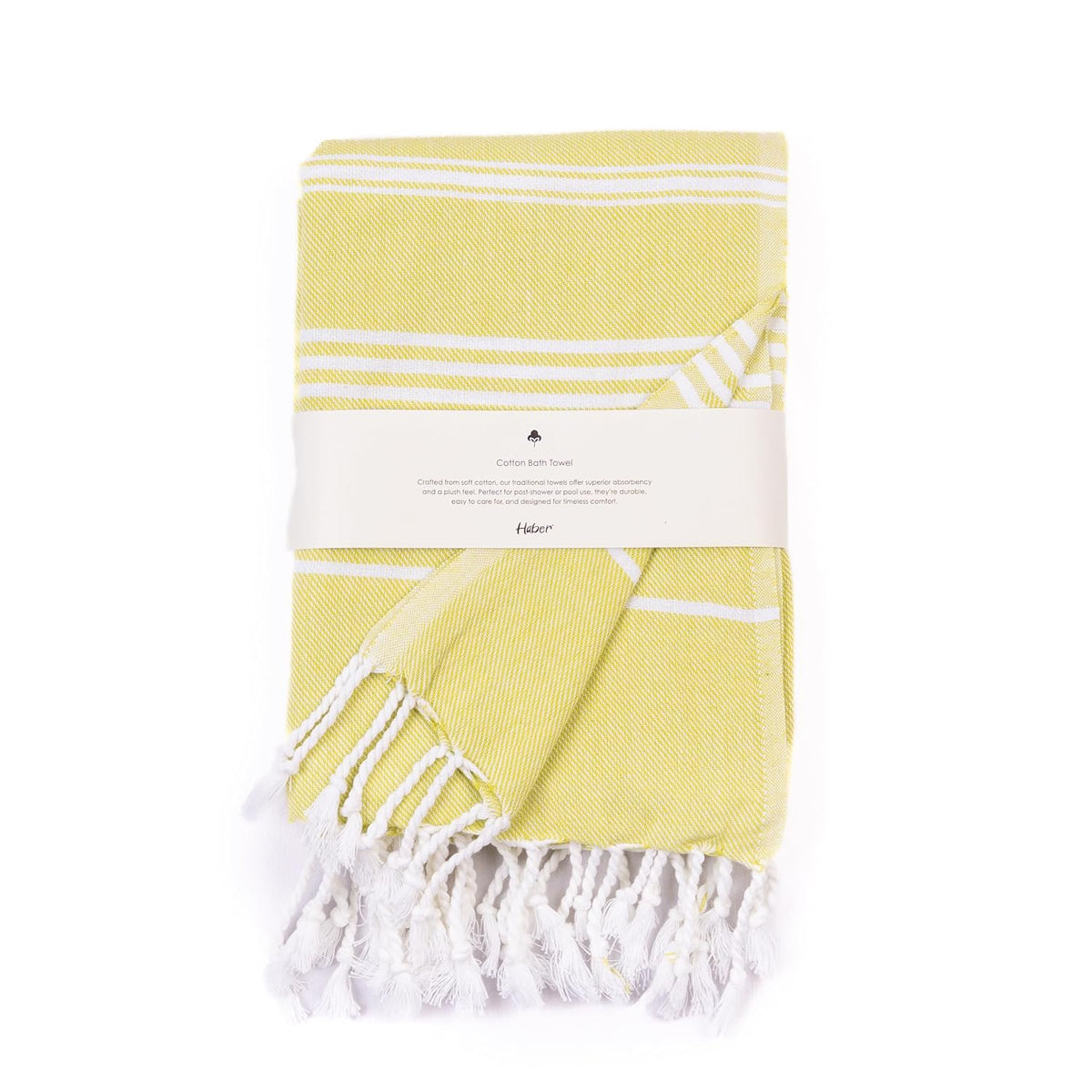 Haber Premium Basic Large Size 100% Cotton Towel 300 Gsm | Soft, Absorbent & Comfortable Quick Dry Bath Towels - Yellow (1 Pcs)