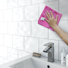 Softspun Microfiber Cloth 340 Gsm | Super Soft Absorbent Cleaning Towels Cleans & Polishes Everything In Your Home - Pack Of 4 (Pink)