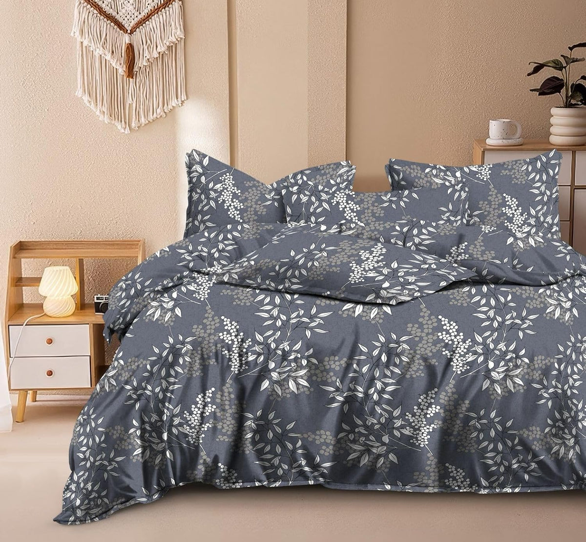 King Size Double Bedsheet With Two Pillow Covers - 108 X 108 Inches, Grey | Smooth To Touch, Breathable & Long Lasting - Ideal For Everyday Comfort