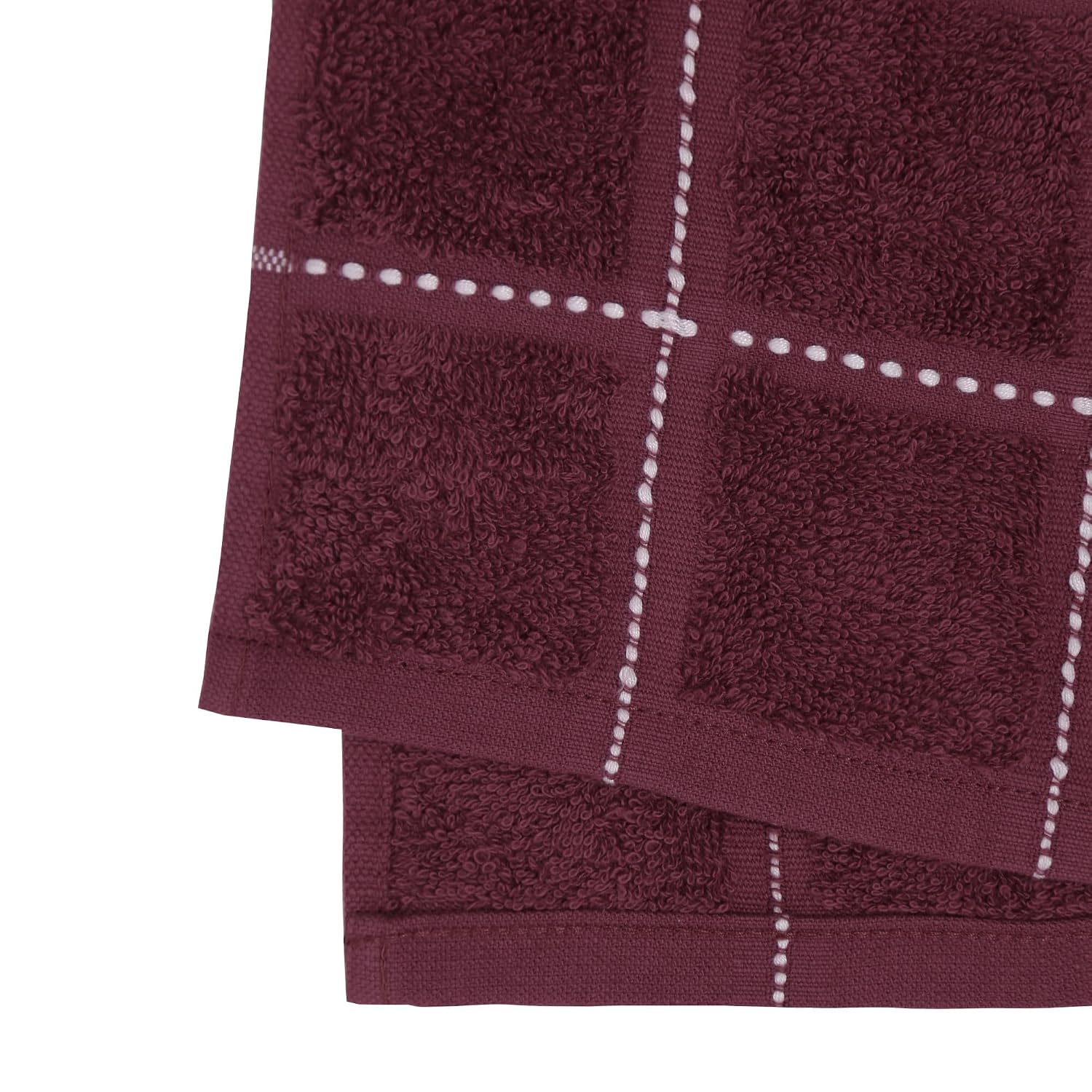 Trident 100% Cotton Luxury Hand Towels 400 Gsm | Super Soft, Easy Care- Everyday, Swim, Pool, Yoga, Travel- Burgundy (Pack Of 2)