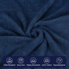 Tiqh 100% Organic Cotton Bath Towel 600 Gsm | Highly Absorbent & Quick Dry Extra Large Bath & Beach Jumbo Bath Sheet Oversized Bath Towel Extra Large (Navy Blue)