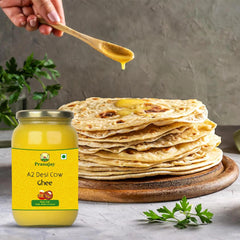 Premium A2 Desi Cow Ghee By Pranajay | Highly Nutritious & Healthy Vedic Bilona Method Desi Ghee Good For Cooking | 3 Litre (500ml * 6) 101.4 Ounce | Jar Pack