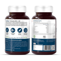 Bliss Welness Vitabliss B12+ D3 Multivitamin , Bone Health Support , Heart Health Support | 60 Tablets , 100gm 0.2 Lbs