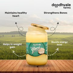 Premium A2 Buffalo Desi Ghee By Doodhvale.Com | Natural & Healthy Traditional Bilona Method, Pure Danedar Ghee Good For Flavour Enhancer | 660ml (330ml * 2) 22.3 Ounce | Jar Pack