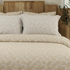 Cotton King Size Bedsheet With 4 Pillow Covers - Size 107 X 107 Inches, Beige & White | Light Weight & Breathable, Bedsheets Safe & Comfortable For Every Season