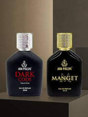 John Phillips Luxury Magnet & Dark Code Eau De Perfume 60ml 2 Fl.oz. Each Pack Of 2 | Gift Set For Men