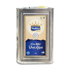 Natural Premium A2 Cow Desi Ghee By Mukhia | Delicious Healthy & Nutritious Cow Ghee For Immune System | (5 Litr) 169.0 Ounce | Tin Pack