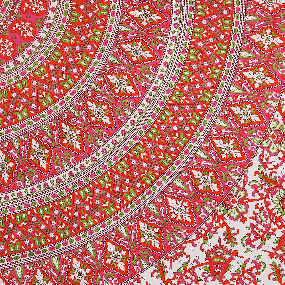 Rajasthani Jaipuri Bedsheets For Double Bed King Size With 2 Pillow Cover - 84 X 93 Inches, Pink & White | Skin Friendly Fabric With Vibrant Colors